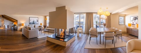 Penthouse, Mountain View | Living area | 100-cm flat-screen TV with cable channels, TV, iPod dock