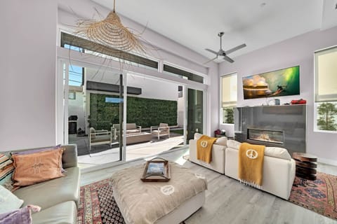 Living room with private outdoor yard
