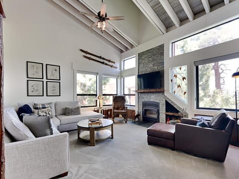 Condo, 4 Bedrooms | Living area | TV, fireplace, DVD player, foosball