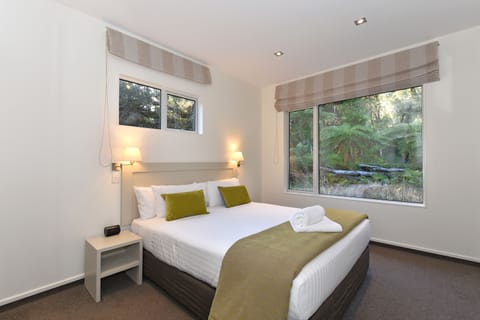 Premium bedding, Select Comfort beds, blackout drapes, soundproofing