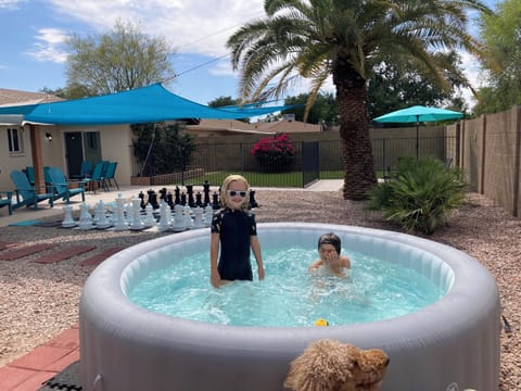 8' wide pool is ideal and fun for kiddos but watch them around water anyway. 