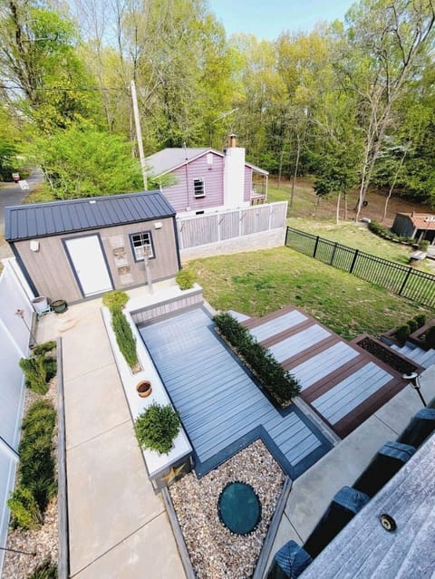 Fenced in backyard