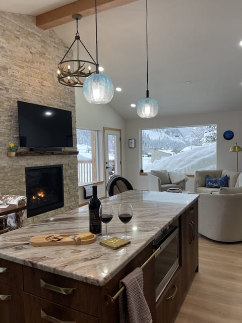 Open concept - Kitchen & Living Room. 