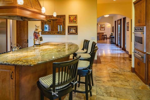 Large Granite island with counter seating