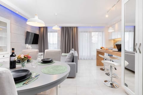 Dining table in the living room.