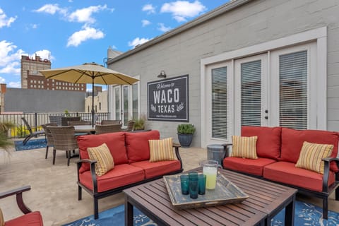 Welcome to Waco! The view from our private balcony.