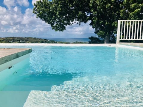 The view, as you are walking into the pool