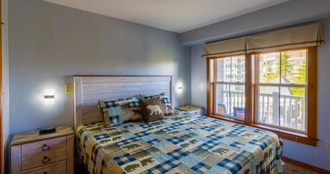 Cozy up in this inviting bedroom with ski-in/ski-out access!
