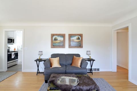 Living room looking into the kitchen