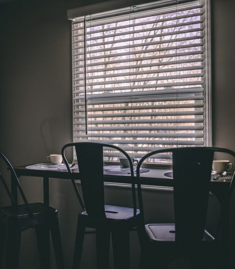 Enjoy coffee while watching out the back window each morning!