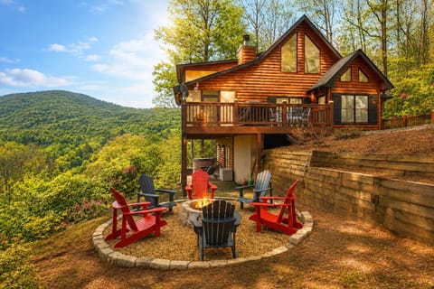 Drive in on paved roads and find this waiting for you — tucked into the Blue Ridge with the kind of quiet that starts the moment you park.