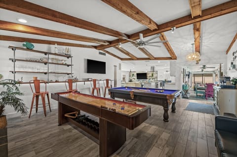 game room view of open concept living space