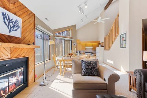 Living room with fireplace