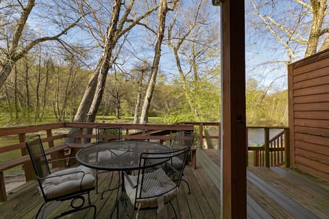 Outdoor deck with dinette on the Chattahoochee