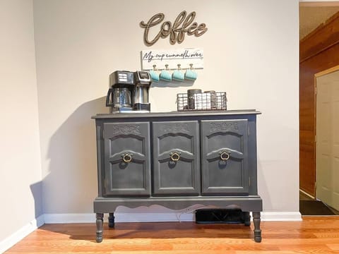 Enjoy a fresh cup of coffee from our fully stocked coffee bar