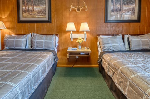 Room, 2 Double Beds | Desk, blackout drapes, soundproofing, iron/ironing board