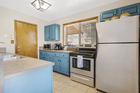 We offer a Keurig, coffee pods, and assortment of teas, creamer and sugar.