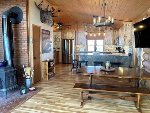 New hard wood floors.  56 inch Roku TV swivels on wall. Kitchen remodled in 2022