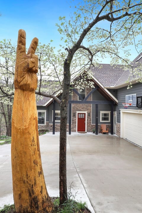 Escape from it all at 'Peace' of the Shore. When you first pull up to our home, the first thing you'll notice is our hand-carved wooden peace sign out front. This was the inspiration for our home's 'peaceful' name!