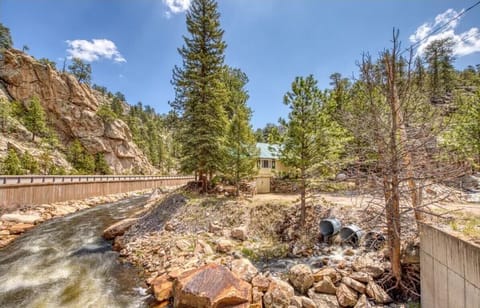 View from the bridge to the house.