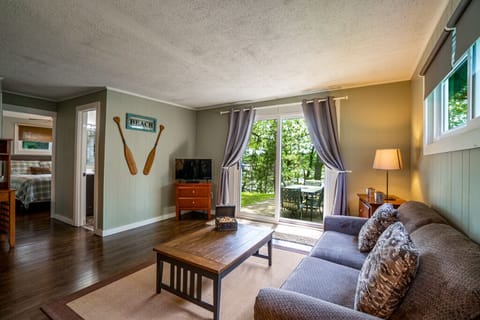Living room view with lake views