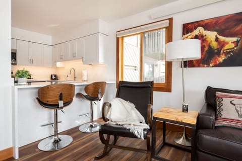 Living Area looking into Kitchen