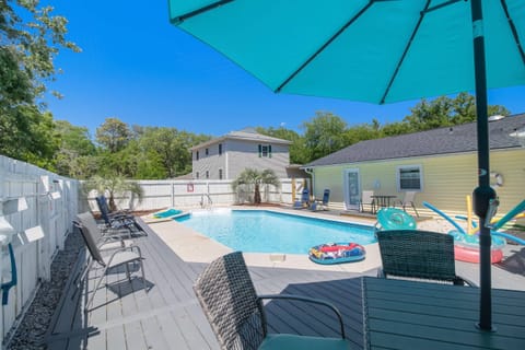 Sitting by the pool is a great place to enjoy your morning coffee