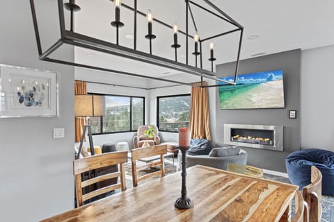 Minibar, desk, laptop workspace, iron/ironing board