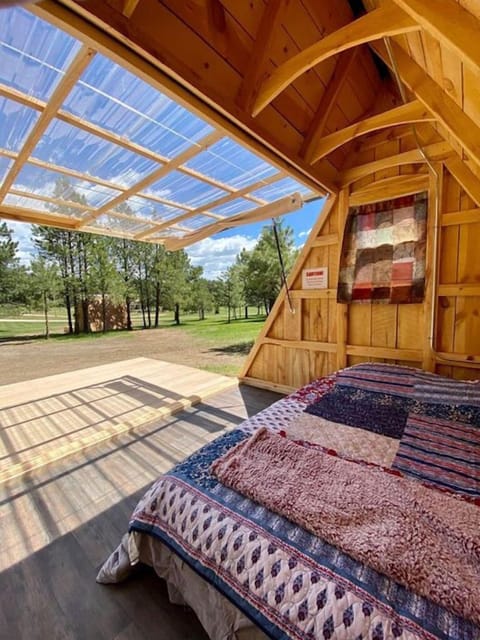 Welcome to our Stargazers. Three unique convertible A-Frames. Nature in Comfort!
