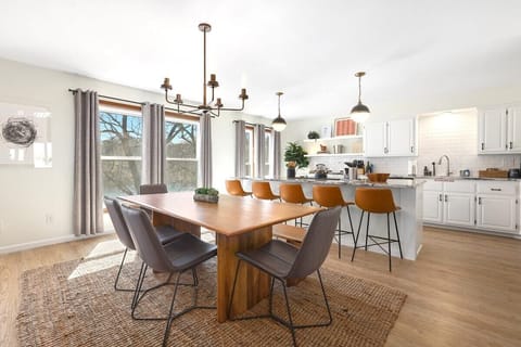 Between the living room and kitchen, sits our 6-top dining table.