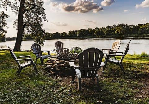 Firepit on the shore.