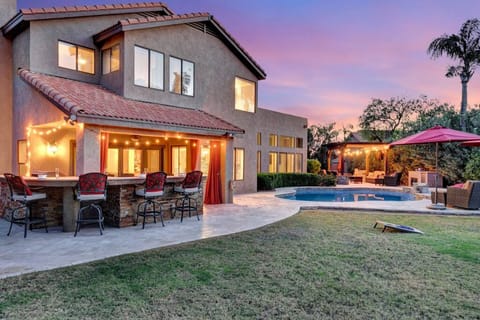 Private backyard with bar and pool
