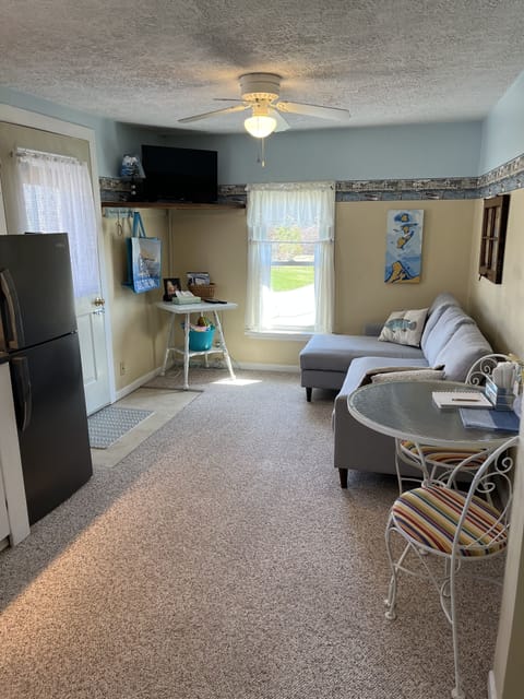 Living area with fold out sectional