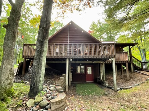 View of the cabin and walk out patio
