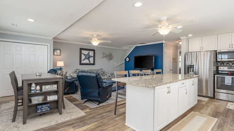 Living Room, Dining Area & Kitchen