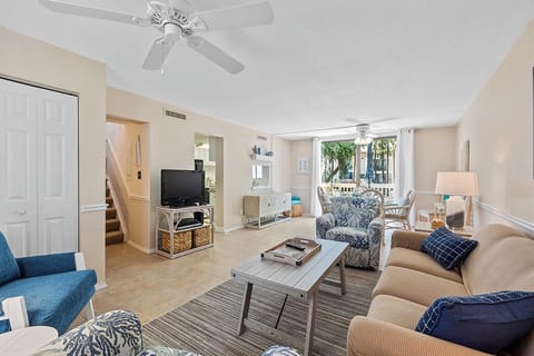 Comfortable furniture adorns this beautiful living room