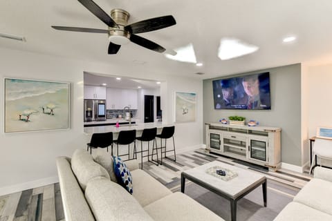 Living room #1 with 75 inch TV