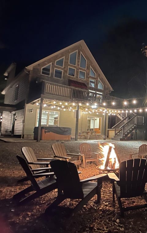 Relax by the crackling fire