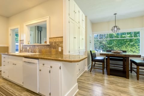Well-stocked kitchen with plenty of storage space