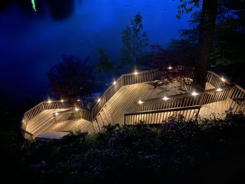 Enjoy the charm of an evening quiet waterside conversation