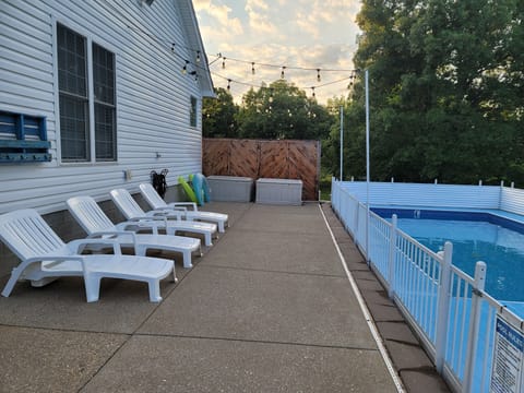 Pool, Patio  and  loungers