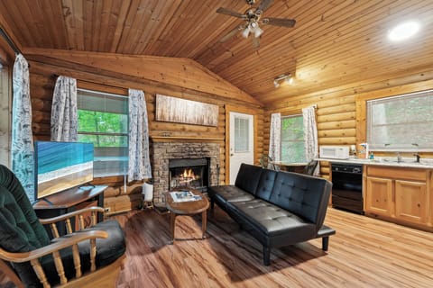 Chill by the fire or binge your favorites on the 55" Smart TV.