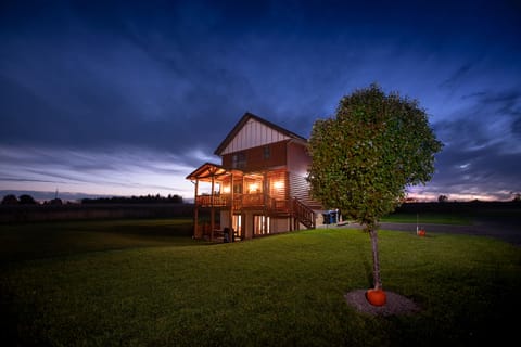 Chalet at night