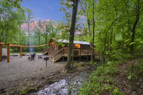 Unwind by the creek, a peaceful setting for quiet moments and relaxation.



