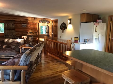 Kitchen counter and log stair rail
