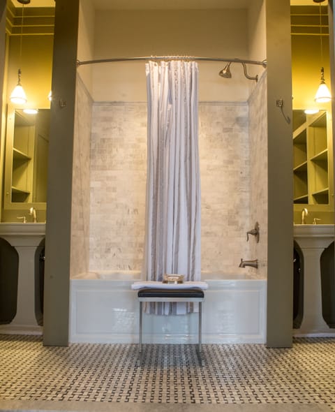 Shower, free toiletries, hair dryer, bathrobes