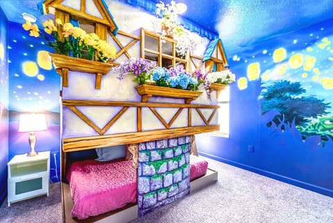 Rapunzel's castle with starry night lighting makes the perfect setting for our Princesses 