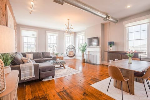 Dining room with living room