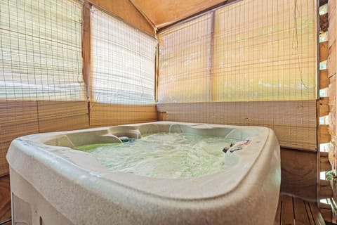 Unplug in the hot tub, surrounded by mountain stillness