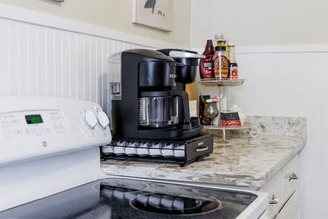 Coffee bar stocked for guests • Fresh brew to start your Brenham morning